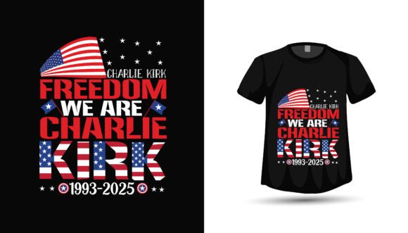 A Charlie Kirk T-Shirt Design PNG Vector for Graphics and Content