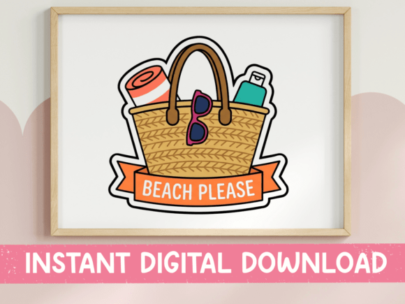 Beach Please Woven Tote Bag Graphics & T-Shirts