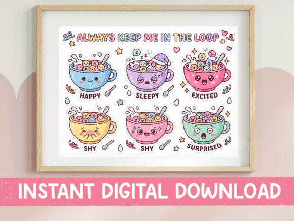 Cereal Bowl Emotion Graphics for T-Shirt Designs