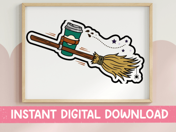 Coffee Witch Halloween Graphics for T-Shirt Designs