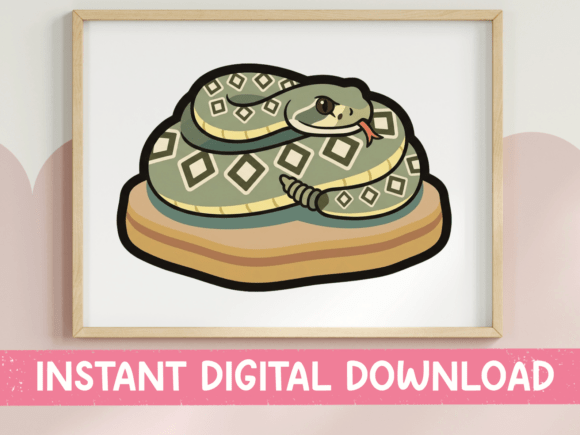 Coiled Rattlesnake Desert Sticker Graphics for T-Shirt Designs