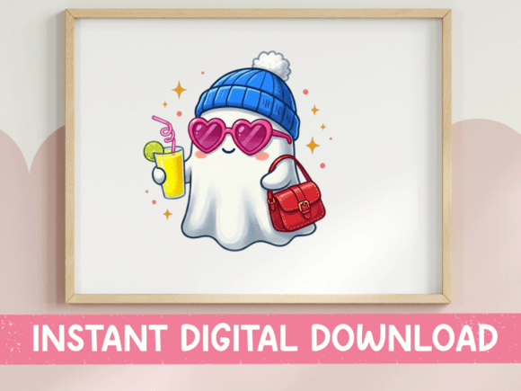 Cute Ghost Girl with Drink Sticker – Graphics & T-Shirt Designs Review