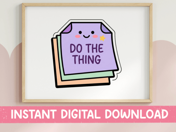 Do the Thing Kawaii Sticker: Graphics for T-Shirt Designs