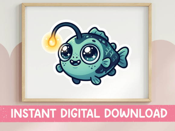 Kawaii Anglerfish Graphics for T-Shirt Designs