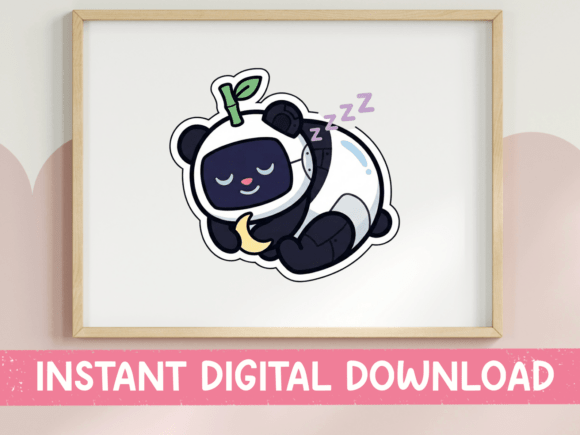 Kawaii Sleeping Panda Graphics for T-Shirt Designs