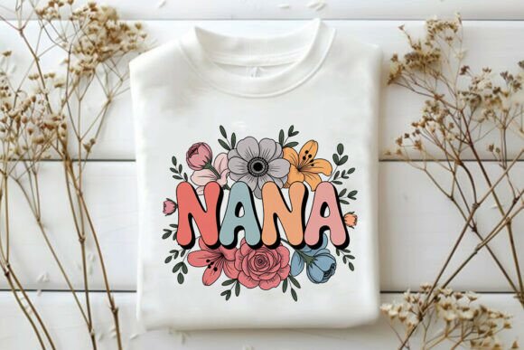 Nana SVG Floral Shirt Design for Crafts & Graphics