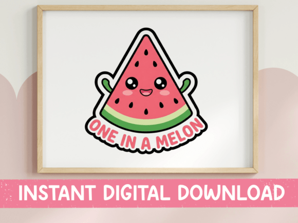 One in a Melon Watermelon Sticker Graphics for T-Shirt Designs