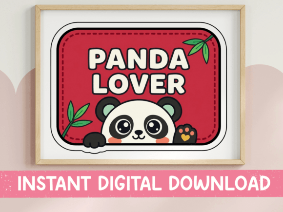Panda Lover Patch Badge: Cute Graphics for T-Shirt Designs