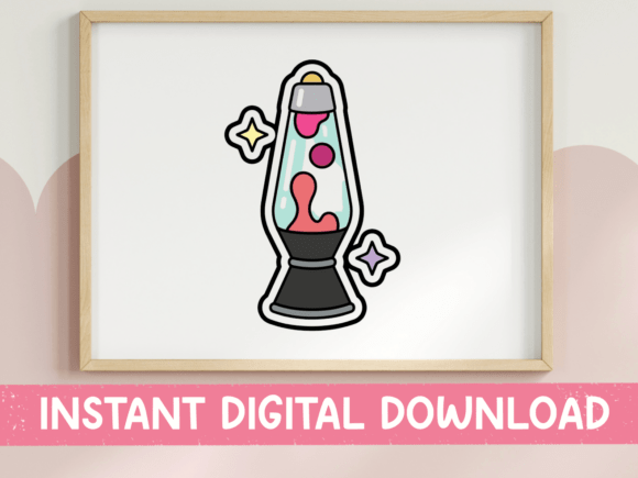 Retro Lava Lamp Sticker Graphics for T-Shirt Designs