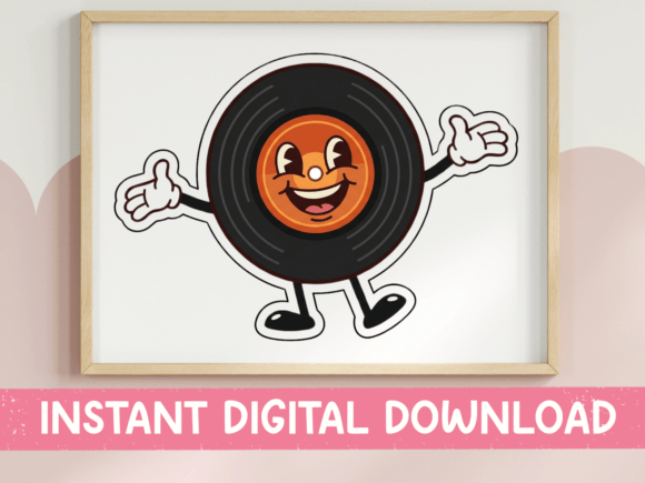 Retro Vinyl Character Sticker: Graphics for T-Shirt Designs