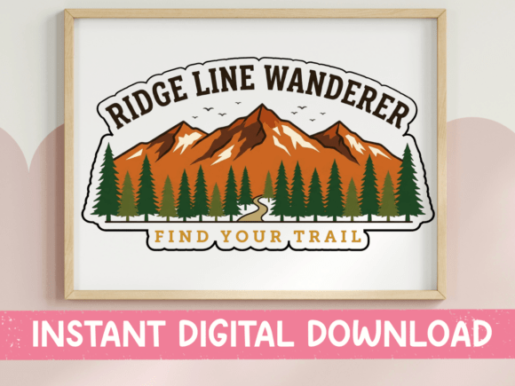 Ridge Line Wanderer Trail Sticker: Graphics for T-Shirts