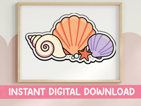 Seashell Trio Beach Sticker Graphics for T-Shirt Designs