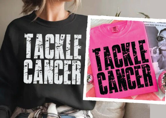 Tackle Cancer Football Graphics for T-Shirt Designs